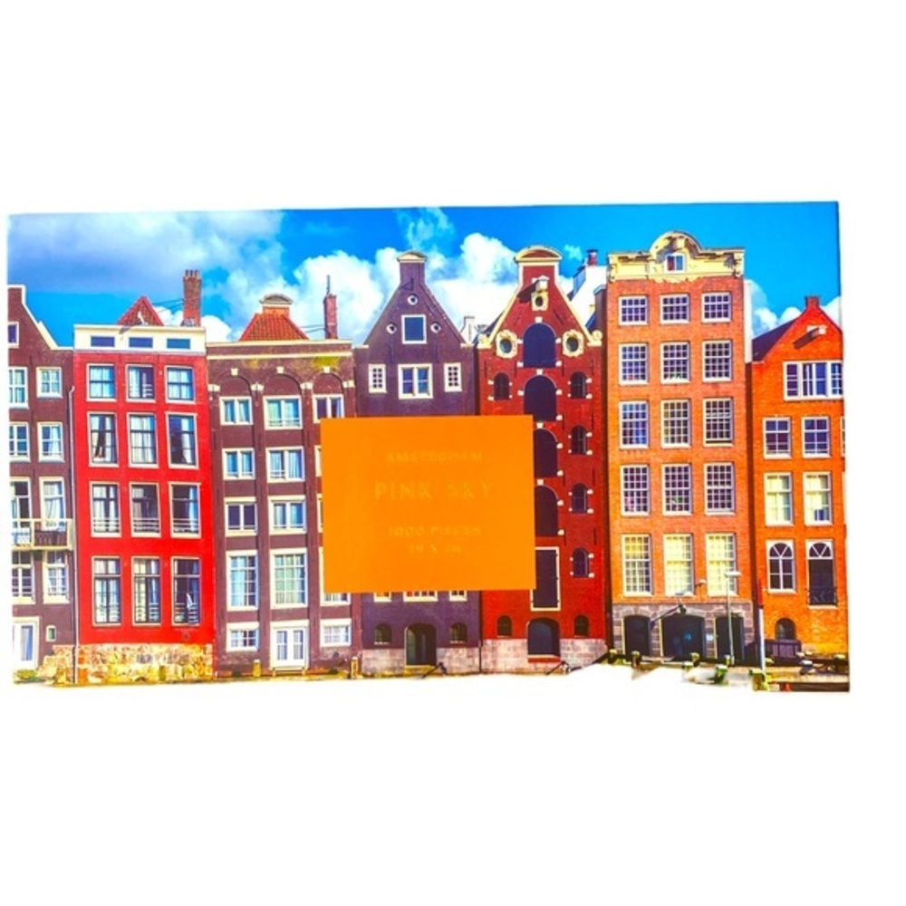 Pink Sky Amsterdam Puzzle - 19x26 orange red , 1000 pieces